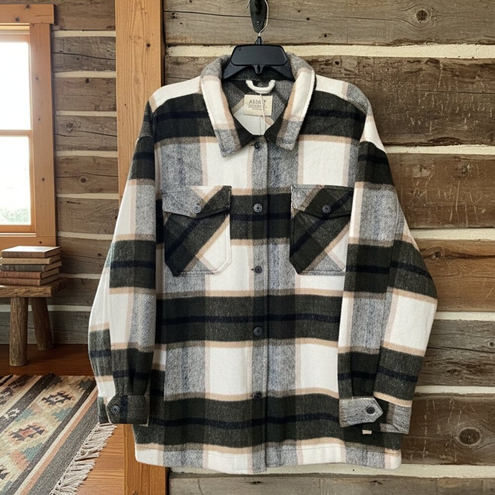 Ashley by 26 International* Olive, Black, Tan, Green & White Jacket* Size: XL